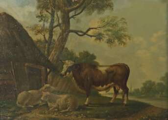 Maler des 18./19. Jh. ''Kuh mit Schafen'', Landschaftsdarste…