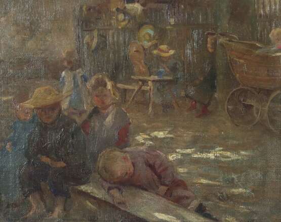 Maler des 19. Jh. ''Waisenhausszene'', mehrere Kinder versch… - photo 1