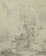 Обзор. Zeichner des 19. Jh. ''Frau auf einem Esel'', Darstellung vo…