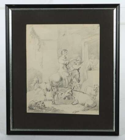 Zeichner des 19. Jh. ''Frau auf einem Esel'', Darstellung vo… - фото 2