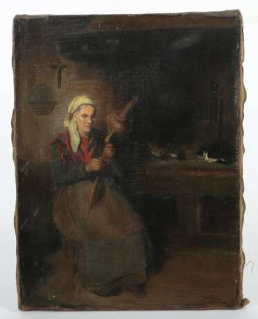 Porter, H. Maler des 19. Jh.. ''Die Spinnerin'', an einem Of… - фото 2