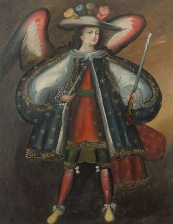 Maler des 19. Jh. ''Engel mit Gewehr'', ganzfigurige Darstel… - Foto 1