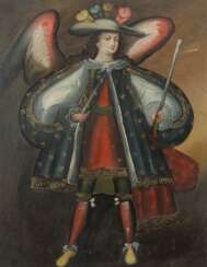 Maler des 19. Jh. ''Engel mit Gewehr'', ganzfigurige Darstel…