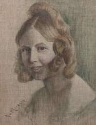Maler des 19./20. Jh. ''Lächelndes Mädchen'', Porträt eines…