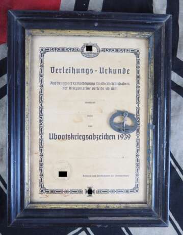 U-Boot-Kriegsabzeichen, mit Urkunde. - Foto 3