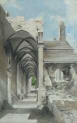 Volz, Theodor 1850 - 1916, deutscher Maler. ''Ruine Lusthaus…