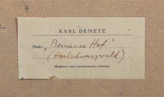 Demetz, Karl Trossingen 1909 - 1986 Apfelstetten. ''Bernauer… - фото 4