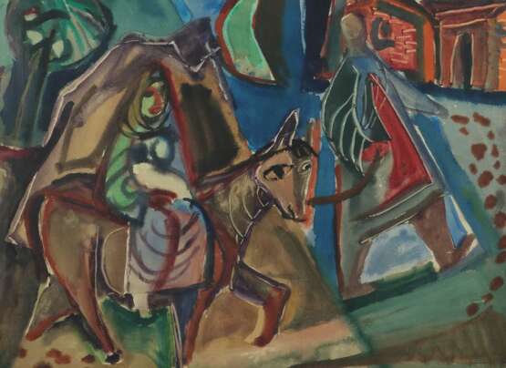 Maler des 20. Jh. ''Flucht nach Ägypten'', abstrakte Darstel… - фото 1