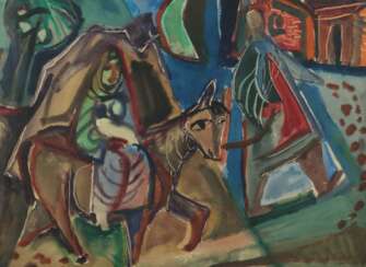 Maler des 20. Jh. ''Flucht nach Ägypten'', abstrakte Darstel…