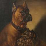 Maler des 20. Jh. ''Zwei Hunde'', Bildnis zweier verschieden… - photo 1