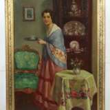 Maler des 20. Jh. ''Dame mit Porzellantasse'', Bildnis einer… - photo 2