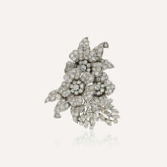 BROCHE FLORALE DIAMANTS