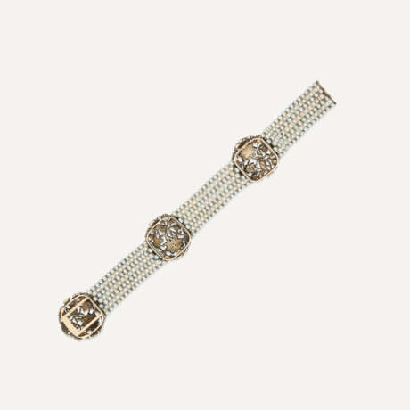 MILIEU DU XIXÈME SIÈCLE BRACELET MULTIGEMMES, PERLES FINES ET DIAMANTS - photo 2