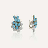 M.GÉRARD BOUCLES D'OREILLES TURQUOISES ET DIAMANTS - фото 2