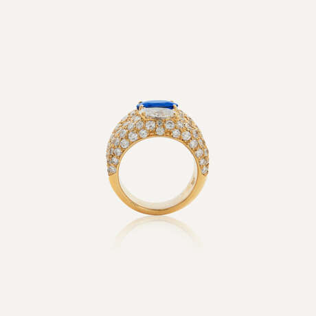 BAGUE DOUBLE-CORPS SAPHIR ET DIAMANTS - Foto 3