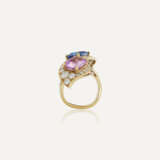 BULGARI BAGUE SAPHIR DE COULEUR, SAPHIR ET DIAMANTS - Foto 3