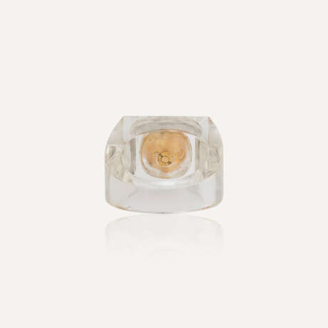 RENÉ BOIVIN BAGUE CRISTAL DE ROCHE ET CITRINE - photo 3