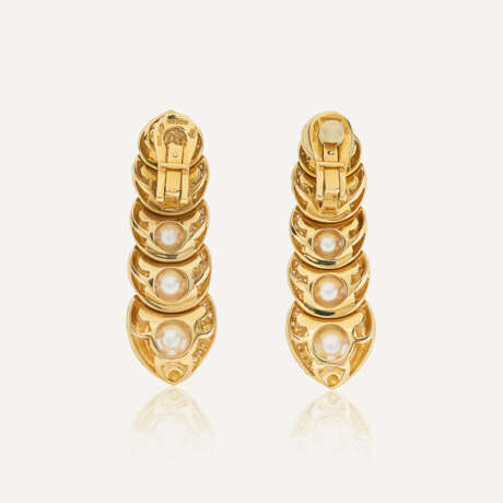 BULGARI BOUCLES D'OREILLES PERLES DE CULTURE ET DIAMANTS - photo 3