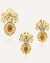 NO RESERVE - REPOSSI ENSEMBLE 'MAHARAJA' COMPRENANT UNE BROCHE ET UNE PAIRE DE BOUCLES D'OREILLES CITRINES ET DIAMANTS