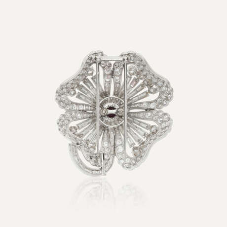 BROCHE RUBIS DE 1.91 CARAT ET DIAMANTS - Foto 2