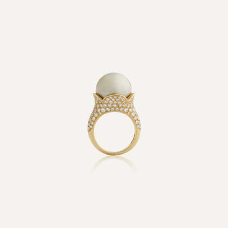 NO RESERVE - BOUCHERON BAGUE 'TULIPE' PERLE DE CULTURE ET DIAMANTS - Foto 3