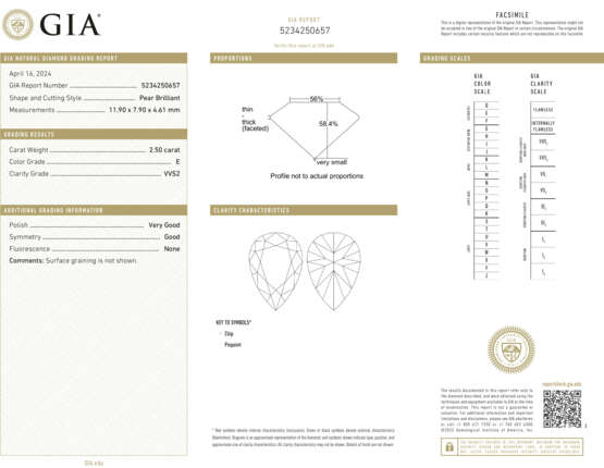 PAIRE DE BOUCLES D'OREILLES DIAMANTS DE 3.03 CARATS, 3.02 CARATS, 2.50 CARATS ET 2.40 CARATS ET DIAMANTS - фото 7