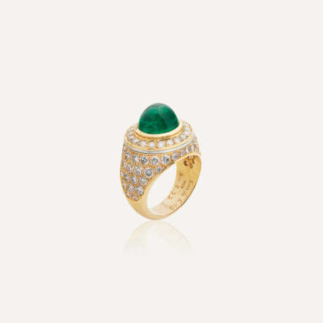 BAGUE ÉMERAUDE ET DIAMANTS - photo 2