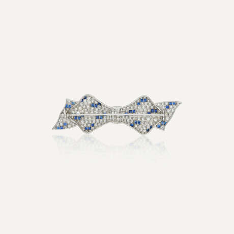 VAN CLEEF & ARPELS BROCHE 'NOEUD' SAPHIRS ET DIAMANTS - Foto 2