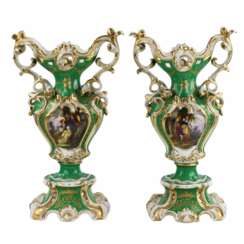 Pair of impressive vases in neo-Rococo style, late 19th century. 