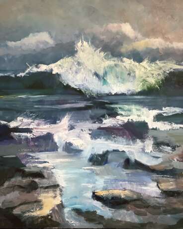 Storm oil on canvas 90 by 80 cm Ölfarbe картина для интерьера Marinemalerei Kasachstan 2024 - Foto 1