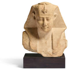 AN EGYPTIAN LIMESTONE SCULPTOR&#39;S MODEL OF A ROYAL BUST