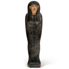 AN EGYPTIAN POLYCHROME WOOD ANTHROPOID COFFIN FOR SEUSERDEDES