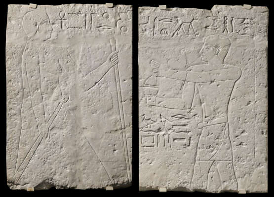 TWO EGYPTIAN LIMESTONE RELIEF FRAGMENTS FOR NIANKHMIN - photo 1
