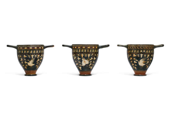 THREE APULIAN GNATHIAN-WARE SKYPHOI - photo 1