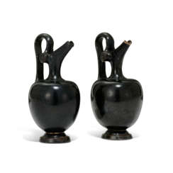 TWO ATTIC BLACK-GLAZED EPICHYSES