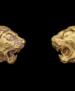 Achaemenid Empire. TWO ACHAEMENID GOLD LION HEAD ATTACHMENTS