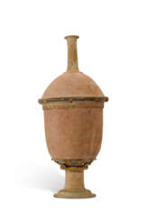 A SICILIAN POTTERY FOOTED PYXIS WITH LID