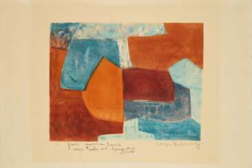 Serge Poliakoff. Composition rouge et bleue