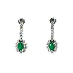 Emerald Diamonds Ear Pendants