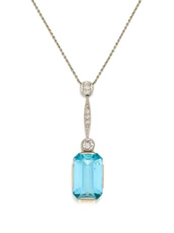 Aquamarine-Diamond-Necklace - photo 1