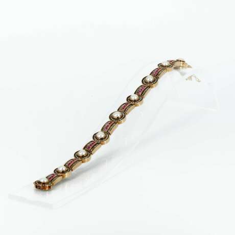 Pearl-Gemstone-Diamond-Set: Bracelet, Ring and Earrings - фото 2