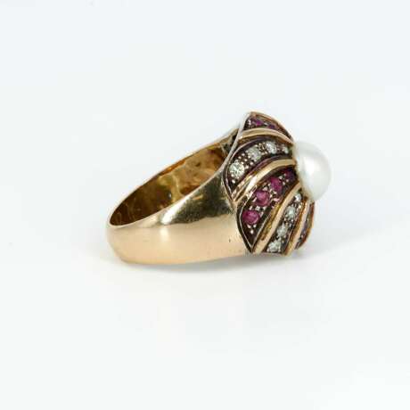 Pearl-Gemstone-Diamond-Set: Bracelet, Ring and Earrings - photo 12