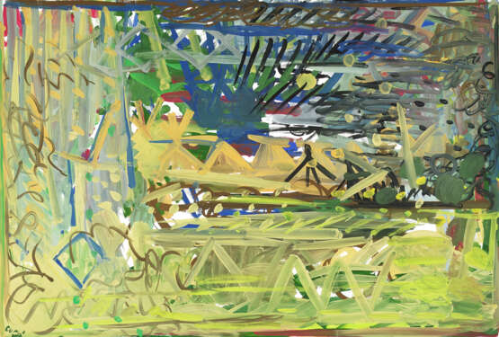 "Черта" Paper Gouache Abstract Expressionism Landscape painting Russia 2024 - photo 1