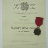 Polen: Orden Polonia Restituta, Bronze Kreuz, mit Urkunde. - Foto 1