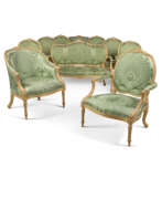Vergoldetes Holz. A SUITE OF GEORGE III GILTWOOD SEAT-FURNITURE