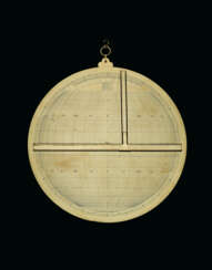 A LARGE BRASS ASTROLABE AND SLIDE RULE