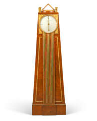 A GERMAN ORMOLU AND BRASS-MOUNTED BURR-THUYA AND MAHOGANY OBELISK LONGCASE REGULATOR CLOCK WITH ‘FRANKLIN’ DIAL