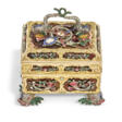 A GEORGE III JEWELLED GOLD AND SILVER-MOUNTED HARDSTONE NECESSAIRE WITH WATCH - Auktionspreise