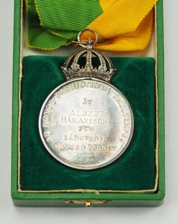 Schweden: Medaille der Patriotischen Gesellschaft, in Silber, im Etui. - photo 2