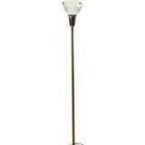 Floor lamp model "Lte7". Produced by Azucena, Milan, 1950s. Transparent pressed glass spotlight, pressed glass cup, painted aluminium cup, brass stem, marble base. (h 180 cm.) (slight defects and restoration) - Foto 3